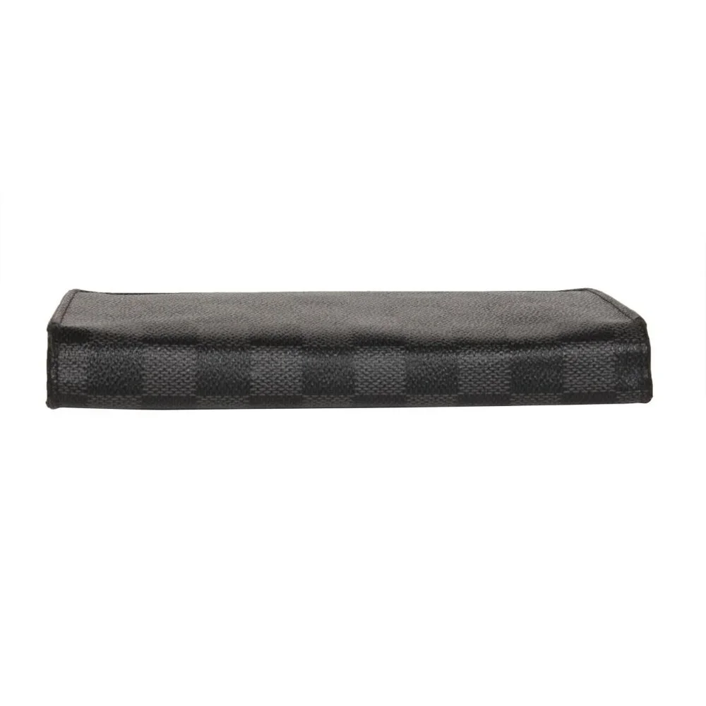 Louis Vuitton Brazza Long Wallet Black Damier Graphite 16 Card Wallet Canvas